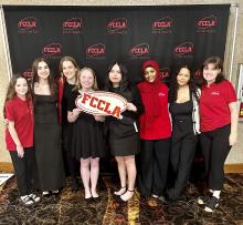 Dakota Valley FCCLA members who attended the state conference are, from left, Bailey Link, Ella Mitchell, Addison Wubbena, Madeline Miller, Kennedy Reyes, Aneesa Yussuf, Addison Henry and Marissa Mitchell. Submitted photo