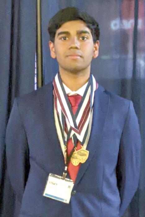 Prithvi Patthi won gold medals in Medical Math and Pharmacy Science at the HOSA State Leadership Conference. Submitted photos