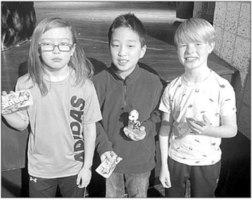 Dakota Valley 4th grade Spelling Bee winners were, from left, 3rd place Blake Barrs, 1st place Dylan Li and 2nd place Jack Bomgaars.